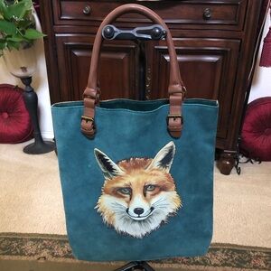 Anthropologie Garden Guest Tote Fox Miss Albright Bag, like new
